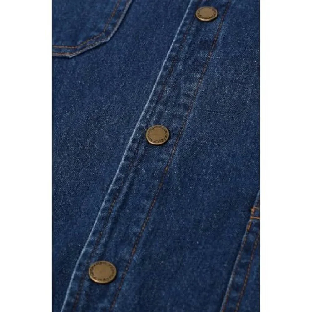 Men's Flannel Lined Denim Work Shacket Jacket, Heavy Duty Cotton